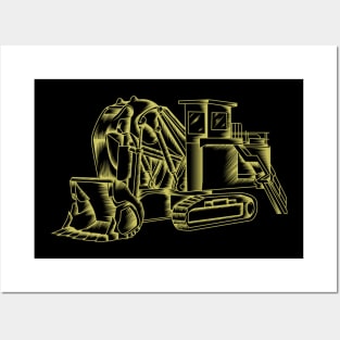 Backhoe Excavator Abstract Posters and Art